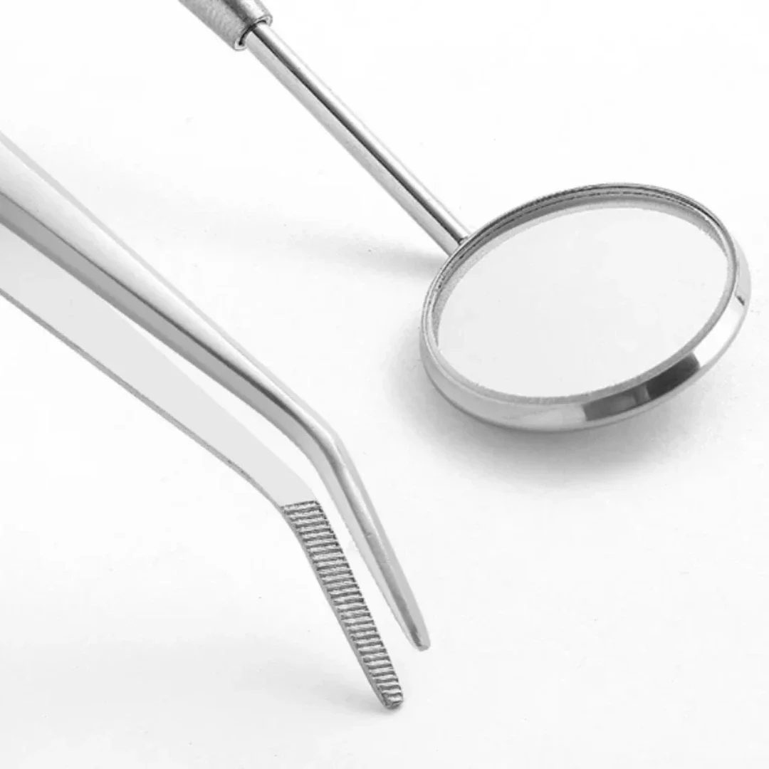 Kit d'outils de nettoyage dentaire en acier inoxydable, miroir, Double sonde, houe faucille, soins professionnels pour dentiste, Instruments de nettoyage des dents