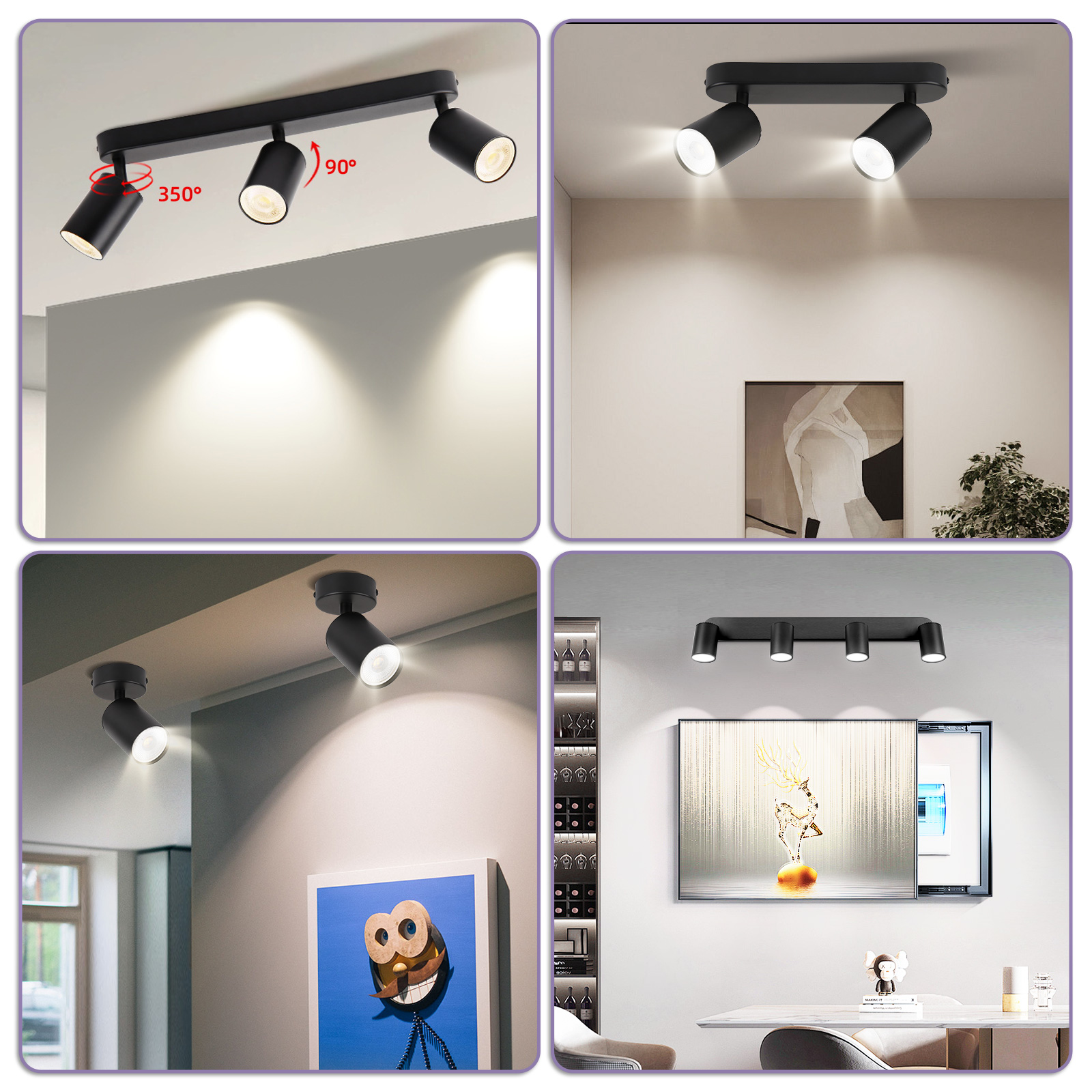 Led Decke Schiene Licht Austauschbare GU10 Lichter Birne Wand Hängen Lampe für Wohnzimmer Kronleuchter Led Decke Licht Spot