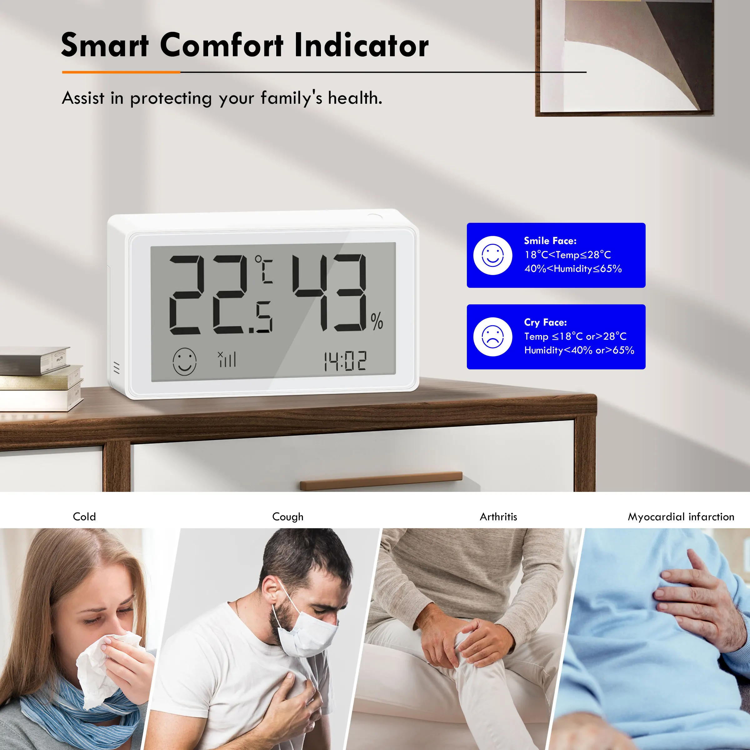 GIRIER Tuya Smart ZigBee Датчик температуры и влажности Цифровой термометр Крытый гигрометр Совместим с Alexa Hey Google