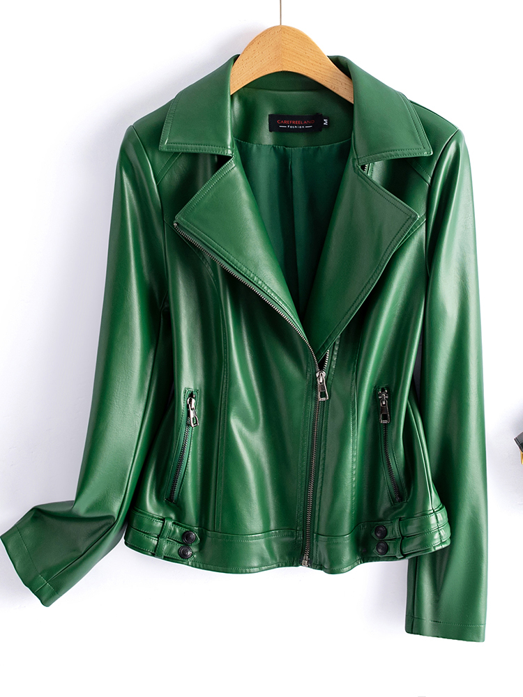 Frühling und Herbst neue Echt leder Kleidung Damen kurze Slim Fit modische koreanische Stil große Lederjacke klein
