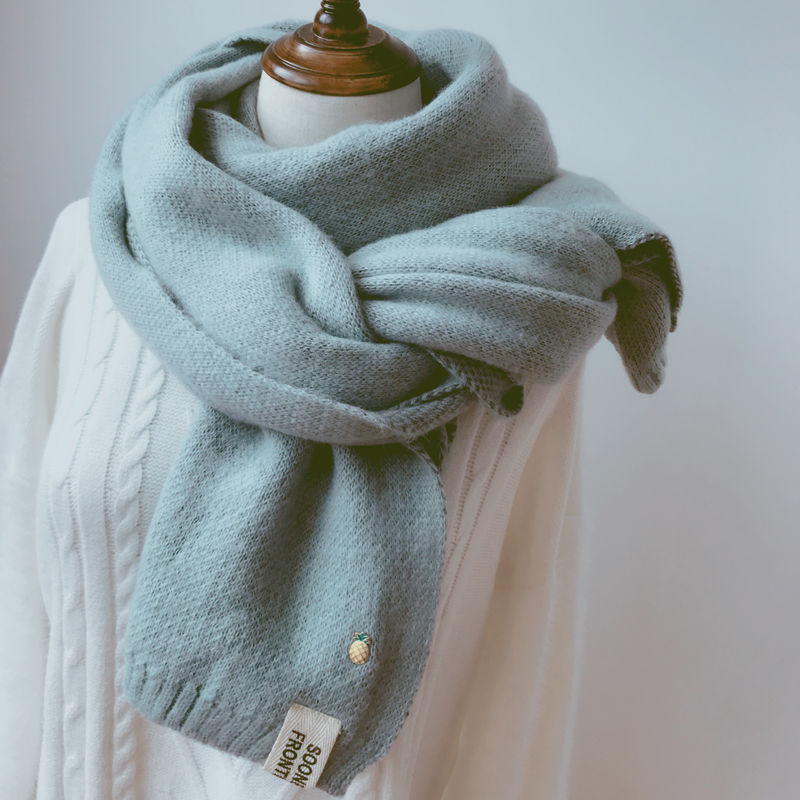 Ananas Sjaals Dames Herfst Winter Verdikte Kleine Wierook Wind Student Koreaanse Versie Van Gebreide Instagram Meisjes Wollen Slabbetjes