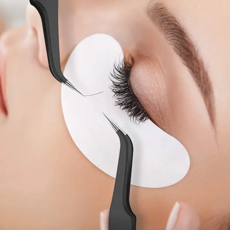Pinzette per extension ciglia con punta curva da 1/9 pezzi, pinzette con punta curva in acciaio inossidabile Pinzette con punta a punta con copertura protettiva
