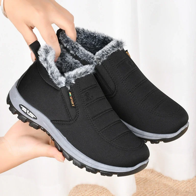 Neue Winter Schnee Stiefel Outdoor wildleder anti slip schuhe Männer Casual Warme Pelz Stiefel Bequeme ältere baumwolle schuhe Zapatos Hombre