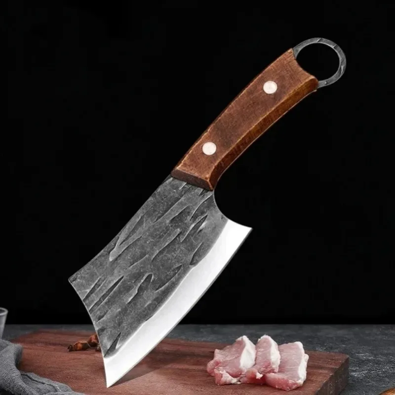 Handmade Utility มีด Cleaver เนื้อผักผลไม้มีดครัวไม้ Handle Boning Butcher มีด Chef ทําอาหารเครื่องตัด Cleaver