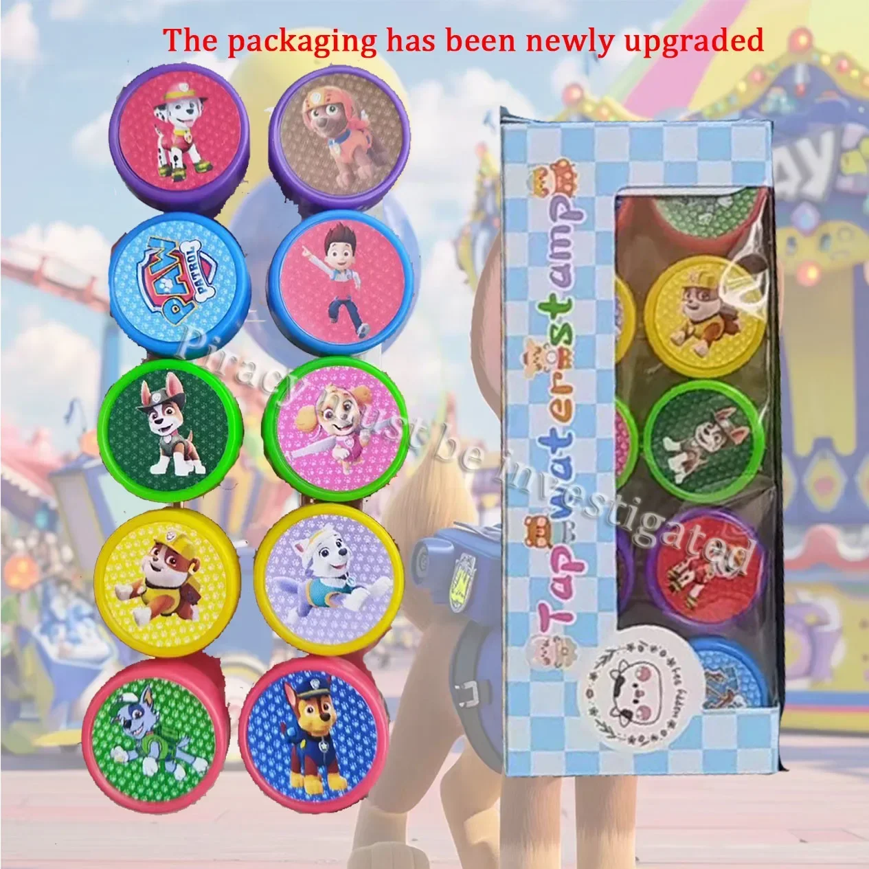 Figuras de acción de Paw Patrol, dibujos animados de Chase Marshall, escombros, Skye, estampado colorido, juguetes, fiesta de cumpleaños, regalos para bebé, 10 Uds.