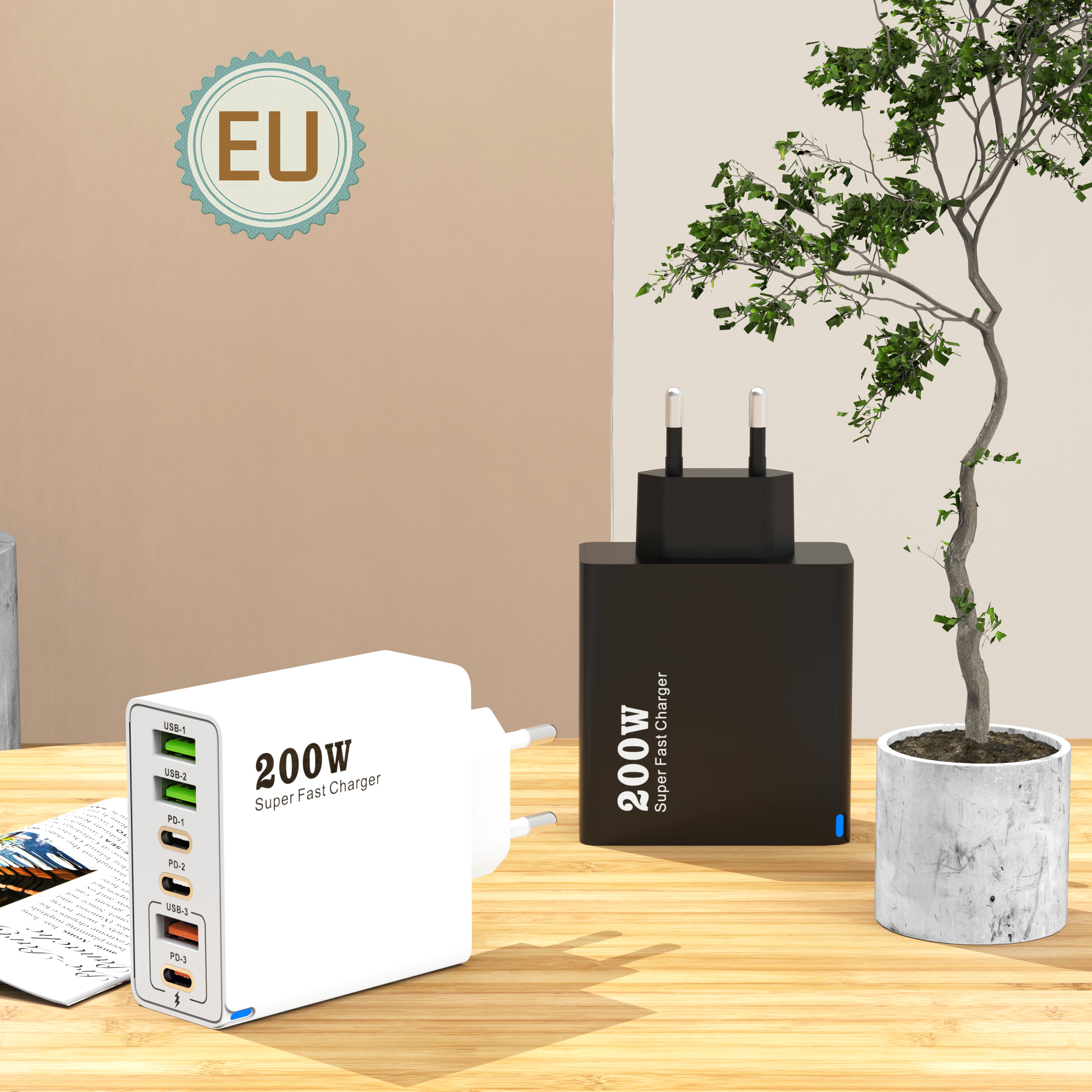 6 Ports USB C PD Ladegerät Quick Charge 3.0 Typ C USB Telefon Ladegeräte Super Schnelle Lade Adapter Für iPhone Samsung Xiaomi