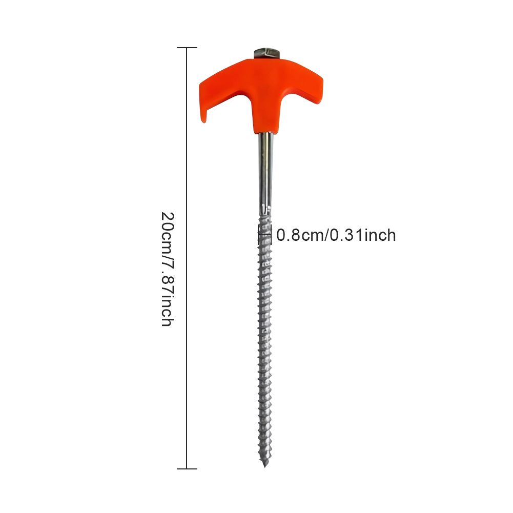 4-20 buah sekrup-in tenda pasak tanah jangkar heksagonal kepala plastik Spiral sekrup pasak Kemah alat paku tanah pasak tenda berkemah