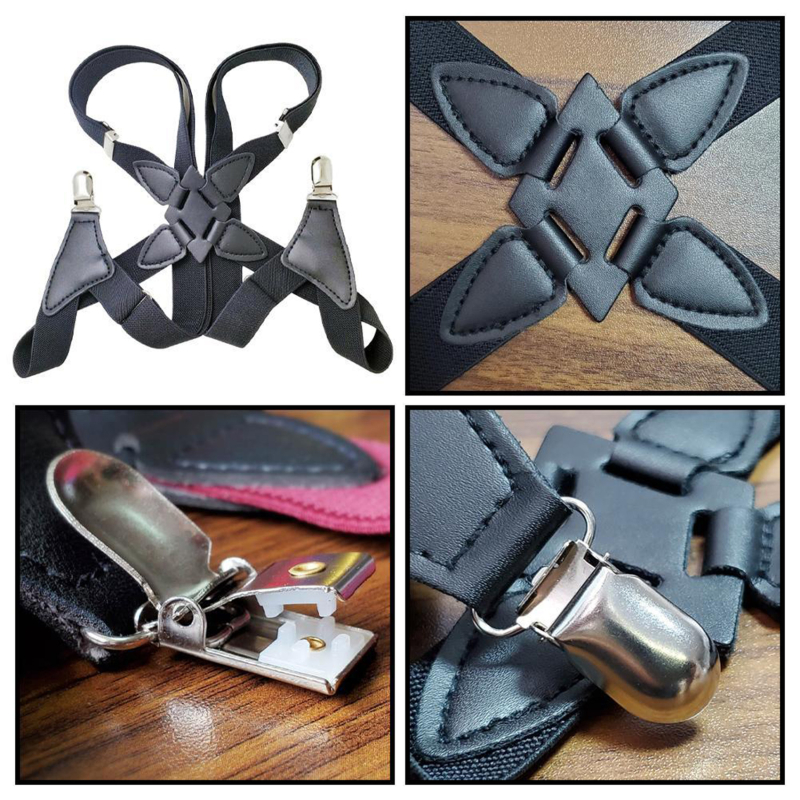 Tirantes para hombre, Clips para adultos, tirantes tipo X, correa elástica ajustable, tirantes anchos, suspensorio de trabajo para hombre, 1 ud., novedad de 2023