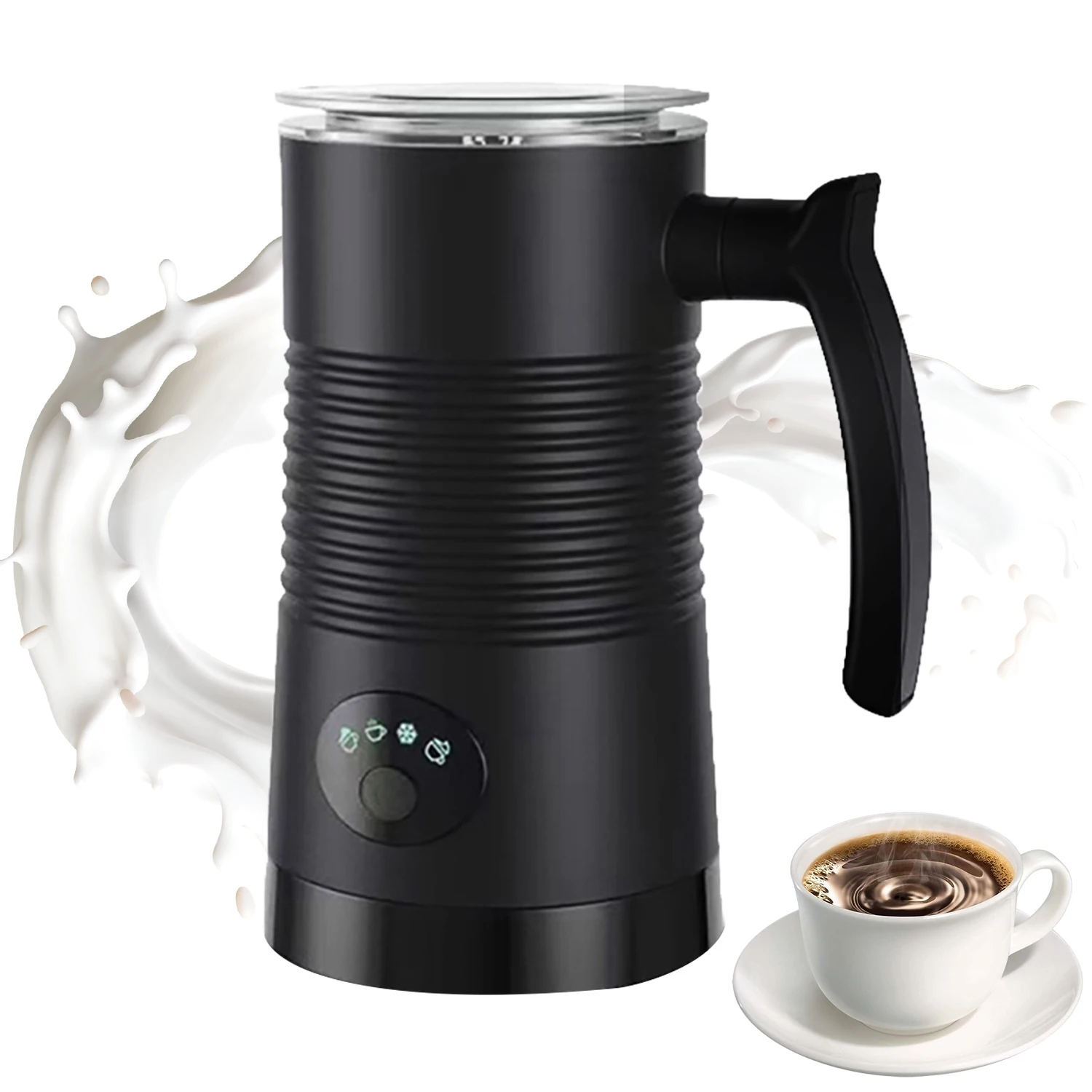 Elektryczny spieniacz do mleka 350 ml, maszyna do pianki do kawy, cappuccino, latte, 4 w 1, automatyczny spieniacz do mleka do gorącej i zimnej pianki.