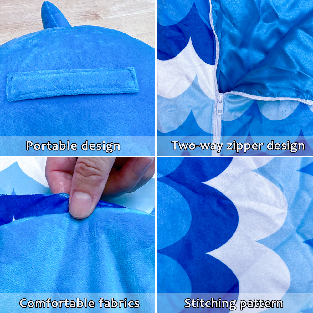 Saco de dormir de dibujos animados para niños con almohada para regalo de cumpleaños, saco de dormir cálido y cómodo de felpa, saco de dormir suave con animales para niños y niñas