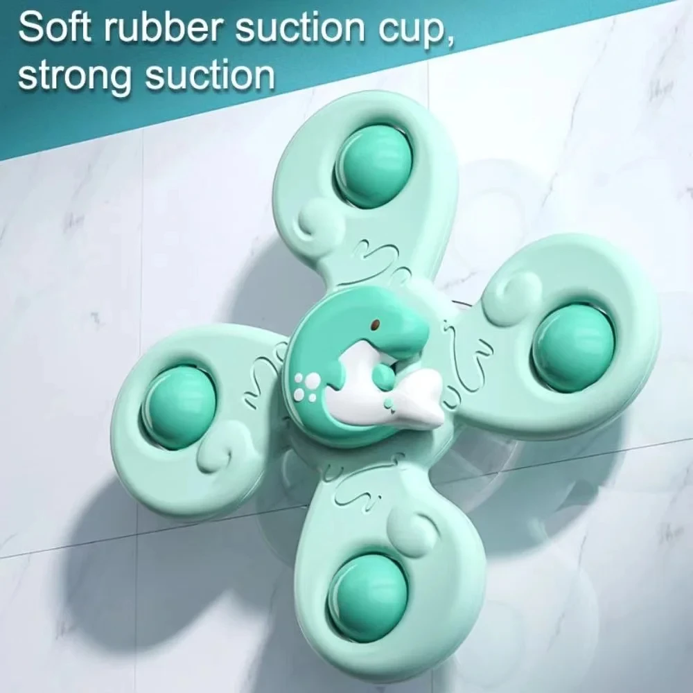 3 ชิ้น/เซ็ตของเล่นเด็กตลกชุดว่ายน้ํา Sucker Spinner ดูดถ้วยการ์ตูน Rattles Fidget ของเล่นเพื่อการศึกษาเด็ก