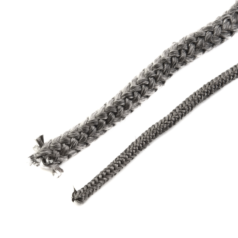 Corda de vedação de lareira 10/12mm, porta de fogão a lenha, cabo de vedação autoadesivo de fibra de vidro, substituição de 2m, fita de junta preta