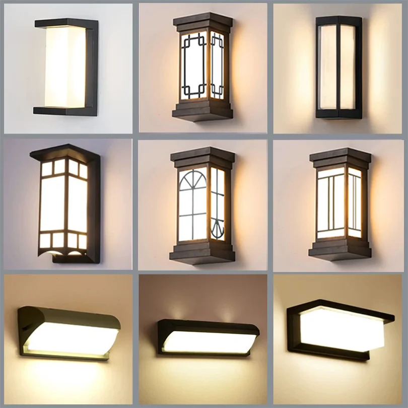 Luz Led de pared para exteriores, impermeable, IP66, Sensor de movimiento, iluminación Led para exteriores, luces para porche, balcón, jardín, lámpara de pared para exteriores