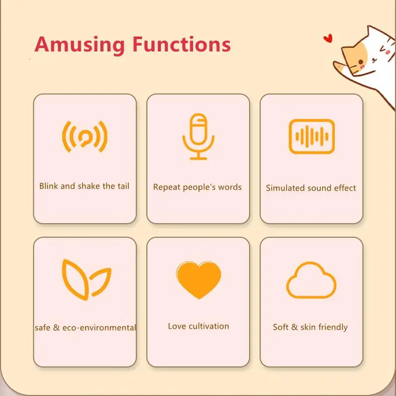 จําลองแมวน่ารักสุนัขพูดคุย Cat Interactive เด็กของเล่นตุ๊กตา Huggy สัตว์เลี้ยงพูดอิเล็กทรอนิกส์มาพร้อมกับ Fluffy ที่สมจริงของเล่นแมว