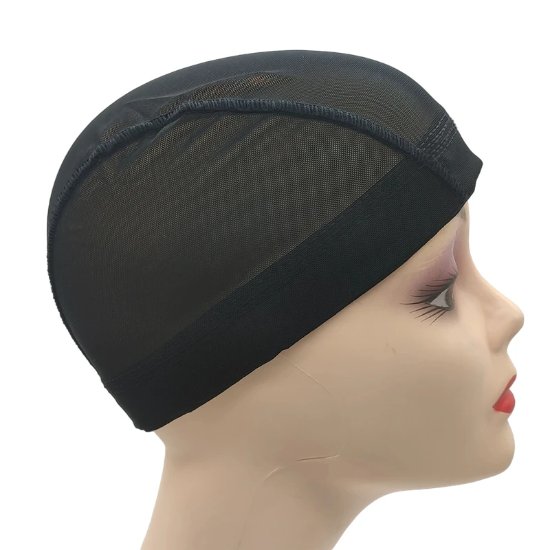 1/2 pçs peruca bonés malha para fazer peruca redes de cabelo extensíveis com faixa elástica larga malha cúpula boné para perucas s/m/l 3 tamanho