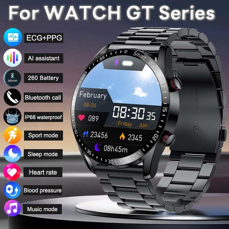 2025 neue Voice Call Smart Watch Männer GT Serie 1,53 Zoll AMOLED Bildschirm Sportuhr EKG + PPG Gesundheit Smartwatch für Android IOS