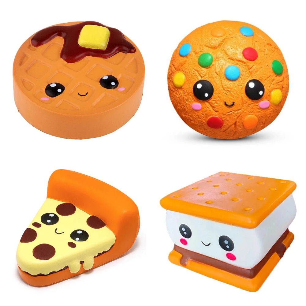 Hoạt Hình Socola Bánh Quy Phô Mai Bánh Mì Series PU Squishies Chậm Hương Kem Fidget Căng Thẳng Đồ Chơi Trẻ Em Squishy Tặng