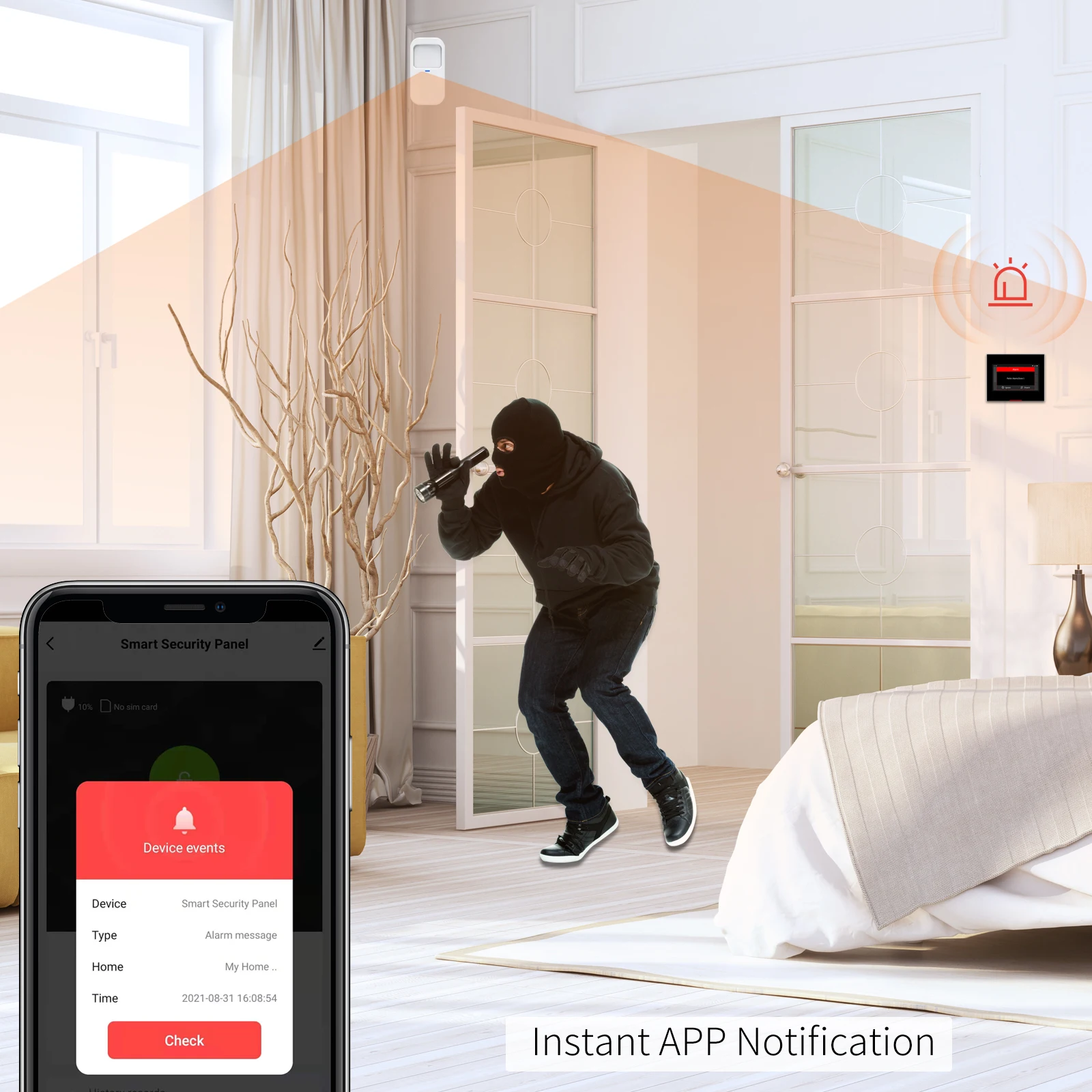 Staniot 433MHz Wifi Không Dây 4G Nhà Thông Minh Hệ Thống Báo Động Bộ Dụng Cụ Dùng Cho Nhà Để Xe Và Khu Dân Cư Hỗ Trợ Tuya Và samrtlife Ứng Dụng