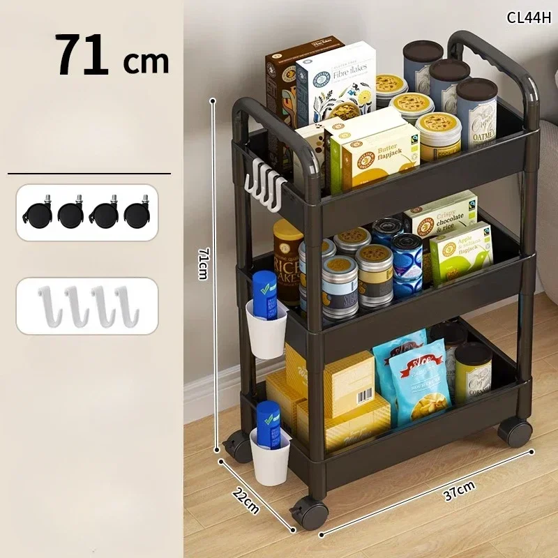 ครัวเรือน Multi-Layer รถเข็นขนาดเล็กชั้นเก็บจากพื้นห้องครัวห้องนอนห้องน้ํา Rack Storage Rack พร้อมล้อ