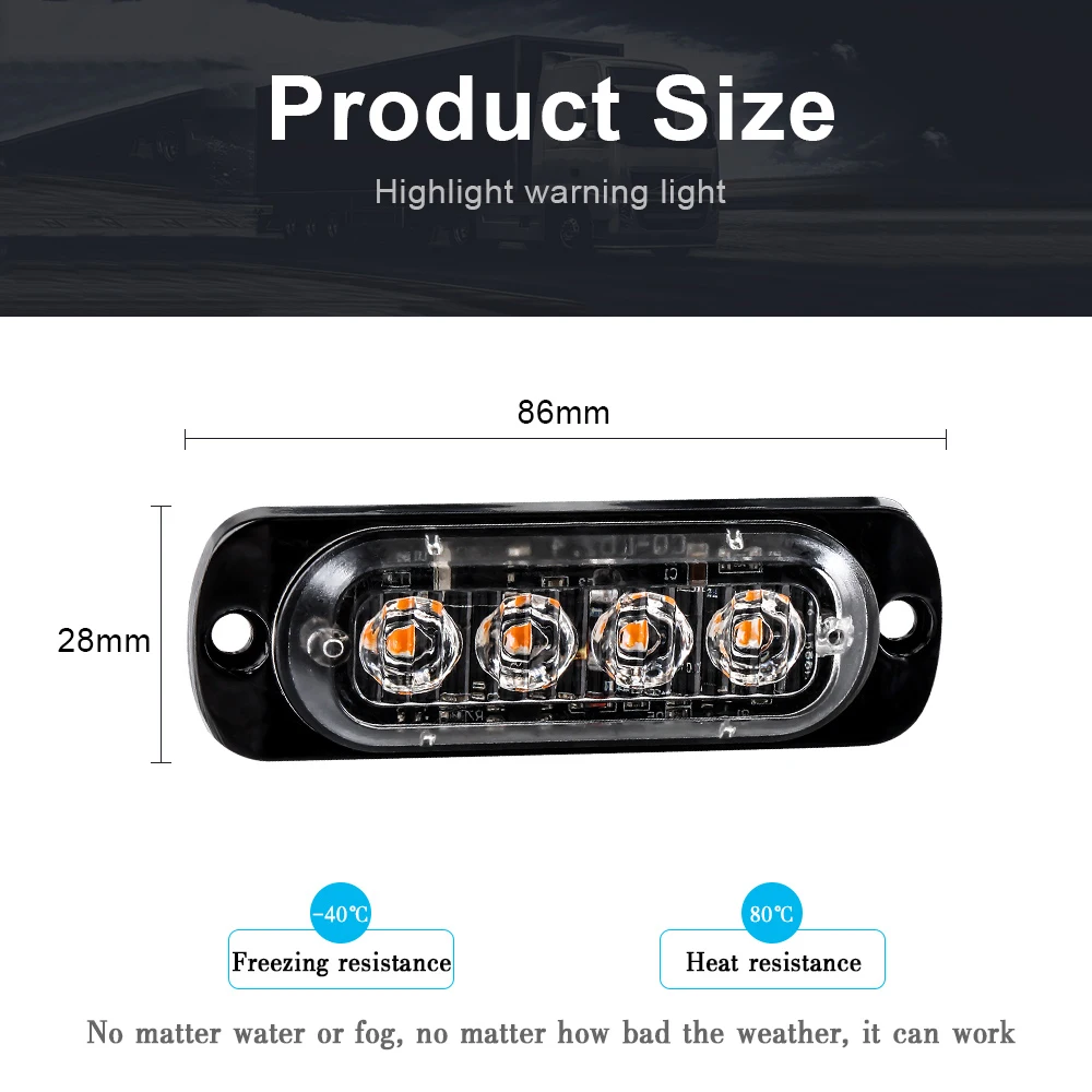 1 Chiếc Đèn Led Nhấp Nháy Cảnh Báo Giá Rẻ Nhấp Nháy Dạng Lưới Tản Nhiệt Tặng Lightbar Xe Tải Xe Đèn Hiệu Đèn Hổ Phách Đèn Giao Thông 12V 24V Ô Tô