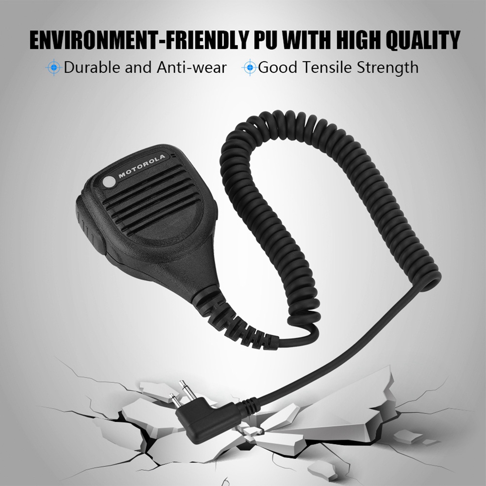 3,5 mm hoofdtelefoonaansluiting luidsprekermicrofoon Walkie talkie radio handmicrofoon met stalen riemclip