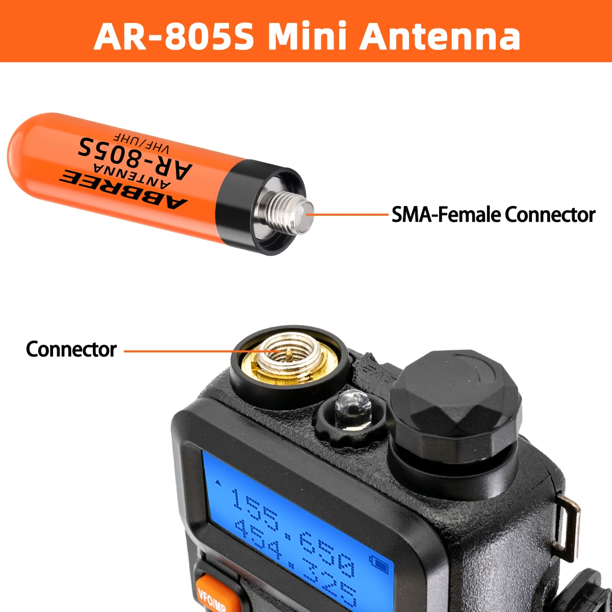 1/2 pçs nova abbree AR-805S walkie talkie antena sma-fêmea uhf vhf para UV-5R UV-32 UV-21 pro v2 quansheng UV-K5 8 tk11 rádio amador