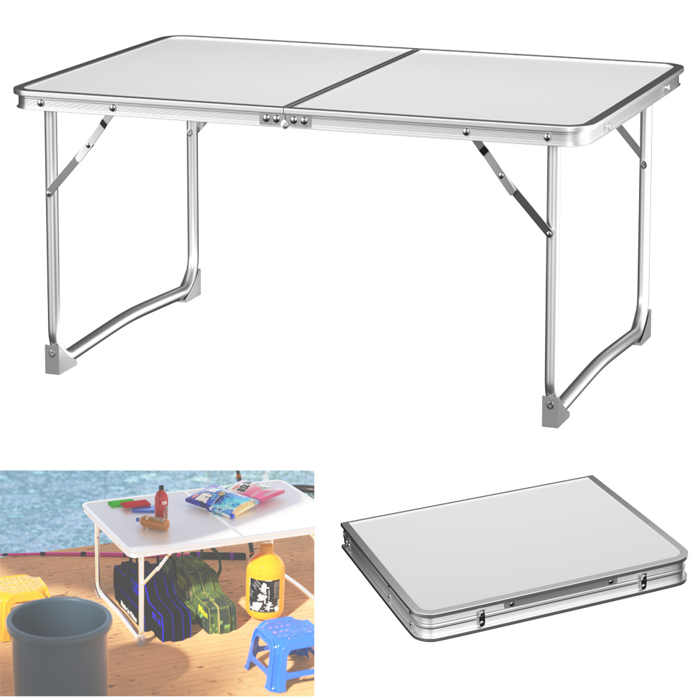 Mały składany stół kempingowy na piknik, aluminiowy lekki składany stół do grillowania na zewnątrz ogrodu, stół 60x40x26cm