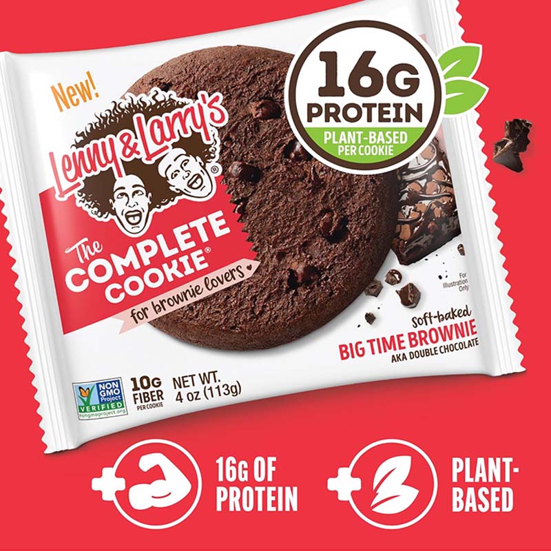 Lenny & Larry's Complete Cookie Chocolate Chip Plant Protein Vegan/Double Chocolate Complete Cookie Box 4oz(113g)*3 packs