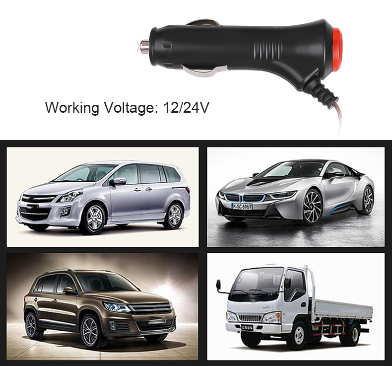 Auto Sigarettenaansteker Plug Connector 1.5 Meter Kabel 12V 24V Autolader Aan Uit Schakelaar Universeel voor Auto Licht