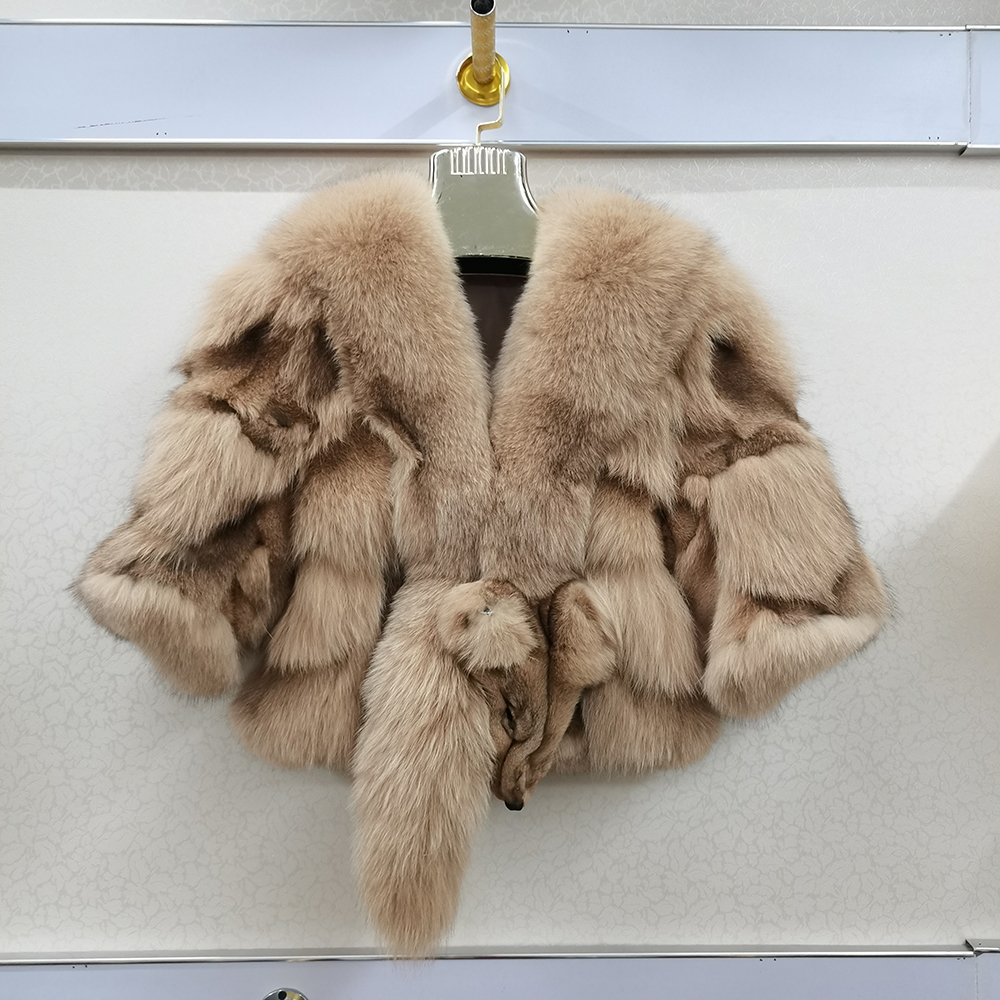 Novas mulheres genuíno real raposa casaco de pele inverno senhora 100% natural pele de raposa curto estilo casaco boa qualidade real pele de raposa jaqueta