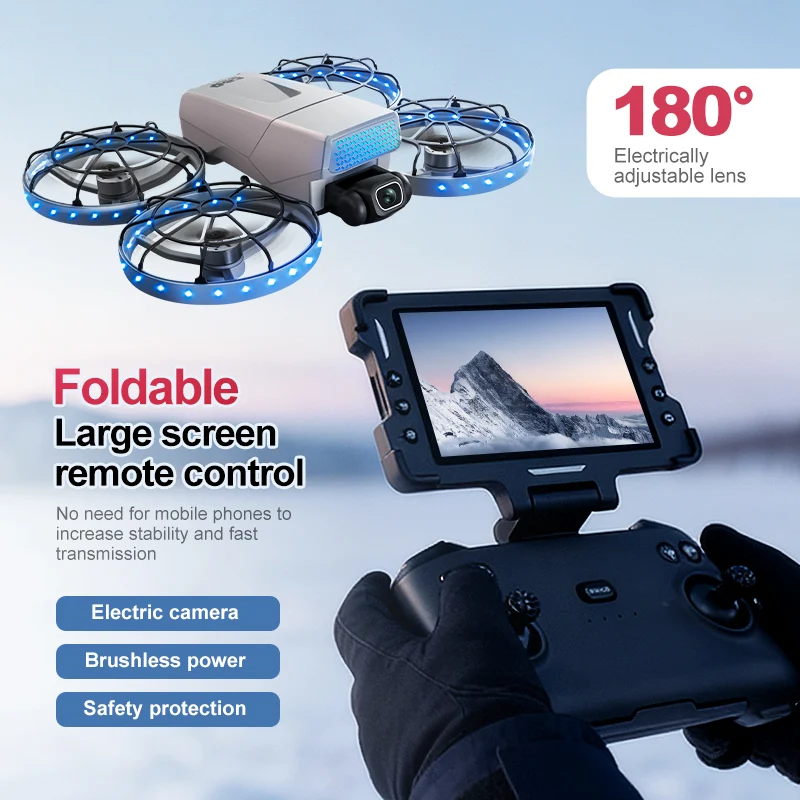 G63 Drone 8K HD Câmeras Duplas 180 °   5G WIFI GPS Brushless Motor FPV para evitar obstáculos Quadricóptero dobrável com brinquedo de controle remoto