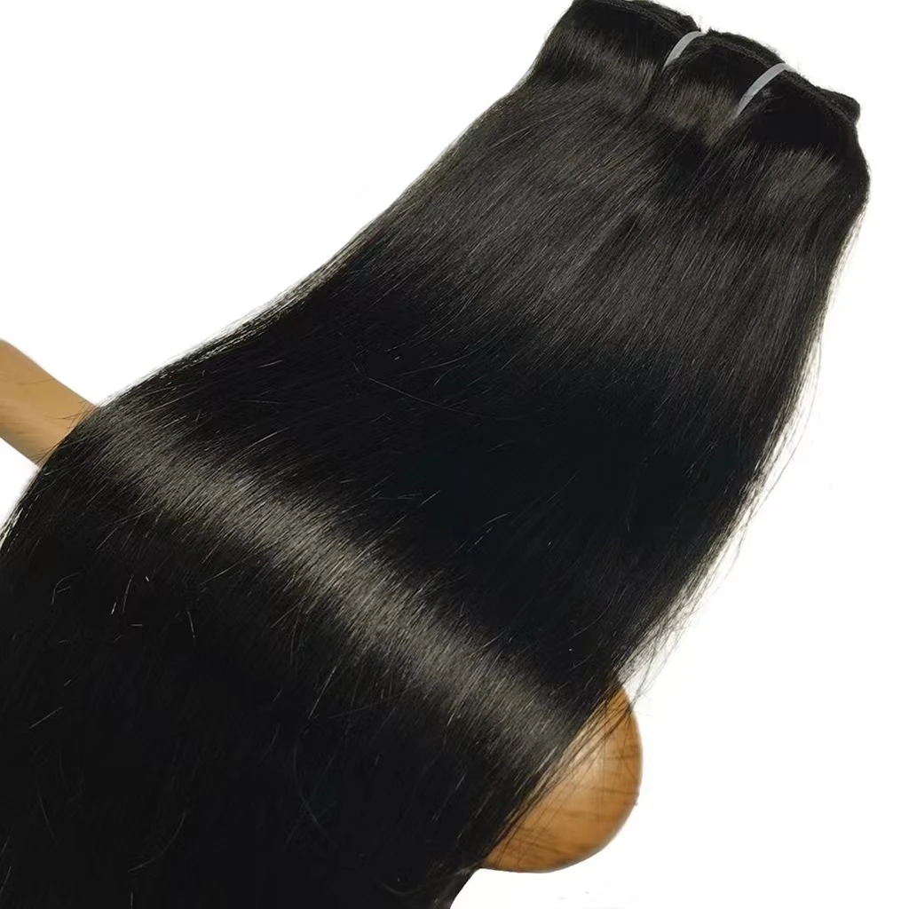 Clip droit dans les Extensions de cheveux humains noir naturel 100% ensemble de cheveux humains avec 18Clips Extension de cheveux Double trame pour femme