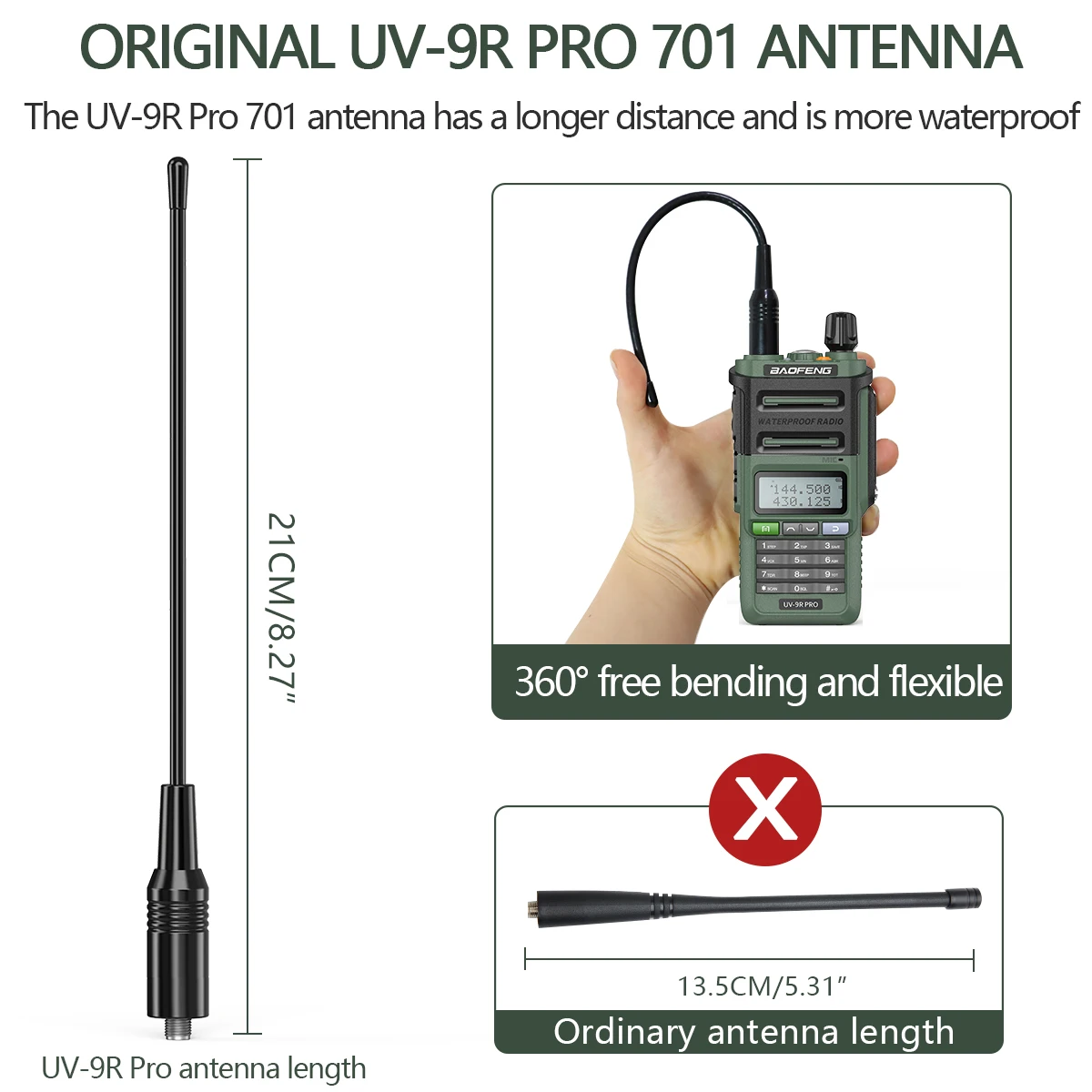 Baofeng UV-9R Pro V2 V1 Walkie Talkie IP68 Wasserdicht Dual Band Typ-C Long Range Upgrade Tri-power Ham CB Radio Zwei Weg Radio