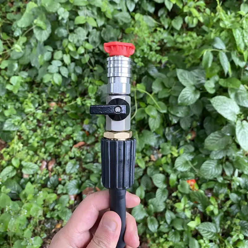 Kit de válvula de bola para lavadora de alta presión, conector rápido de 1/4" y M22 de 14mm para interruptor de encendido/apagado de manguera de lavadora eléctrica