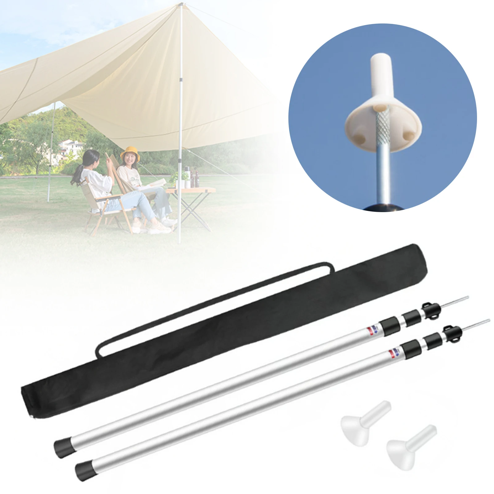 Outdoor Adjustable Support Pole: Durable and Versatile, Perfect for Tents, Canopies, and Various Outdoor Activities
