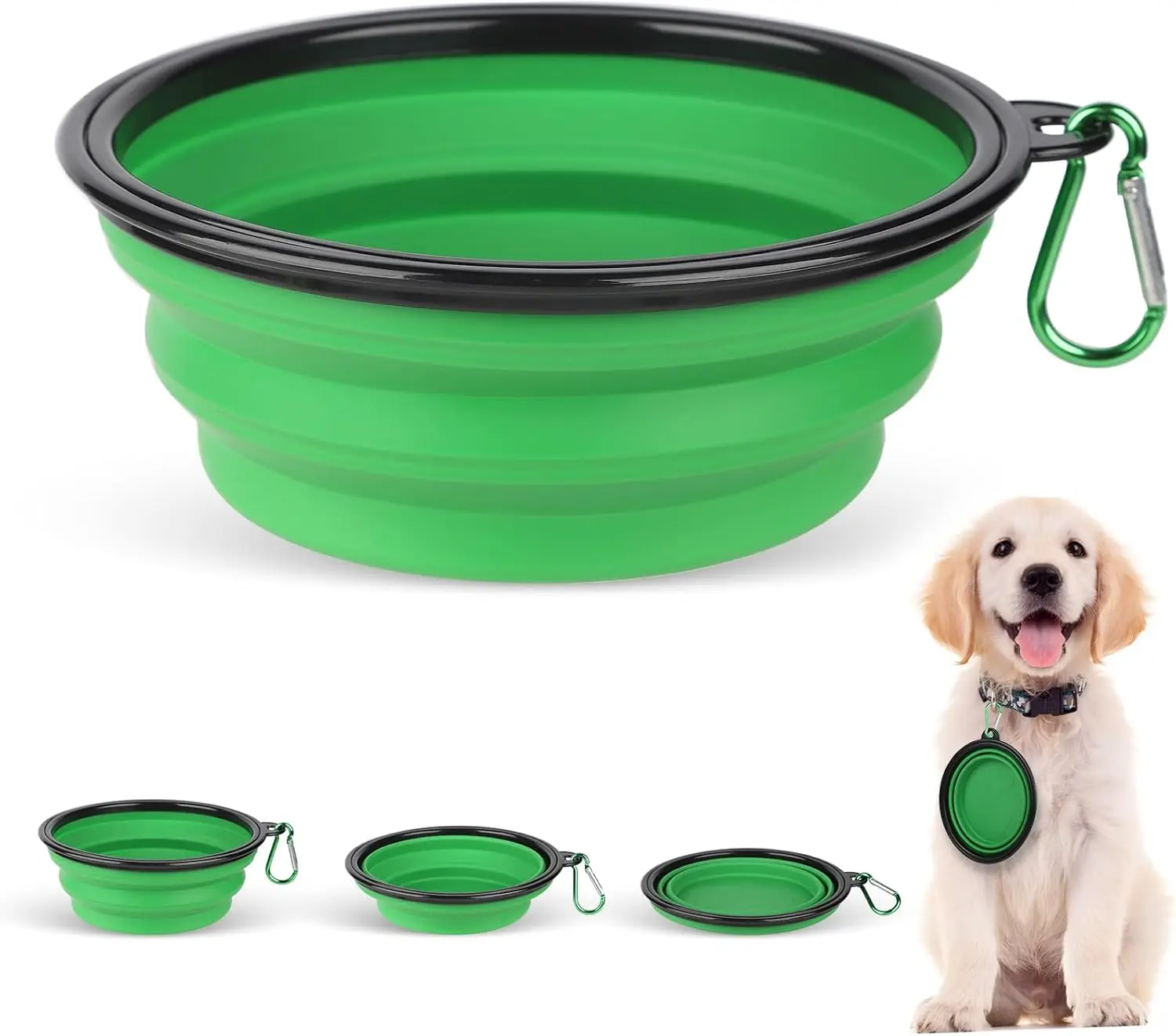 Ciotola per cani pieghevole TPR |   Piatto d'acqua pieghevole per alimenti per animali domestici |   Flessibile, senza BPA e portatile per i viaggi