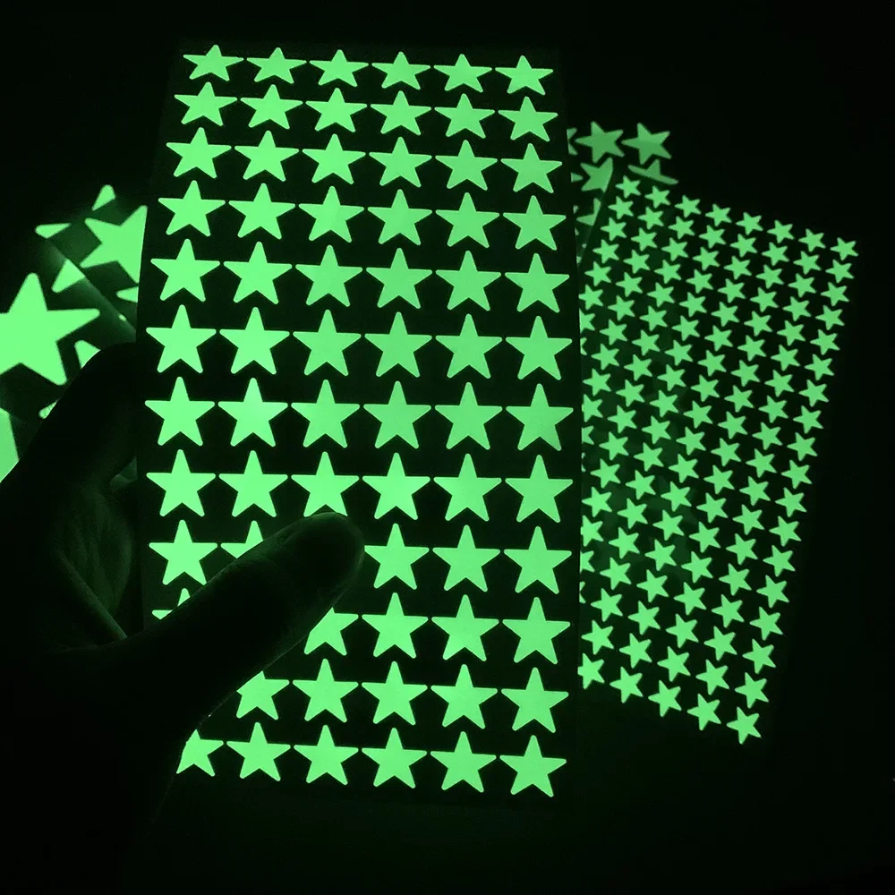 Pegatinas de pared luminosas para habitaciones de niños, calcomanías de pared de techo de estrellas y puntos, pegatinas brillantes, calcomanías de pared que brillan en la oscuridad, decoración del hogar