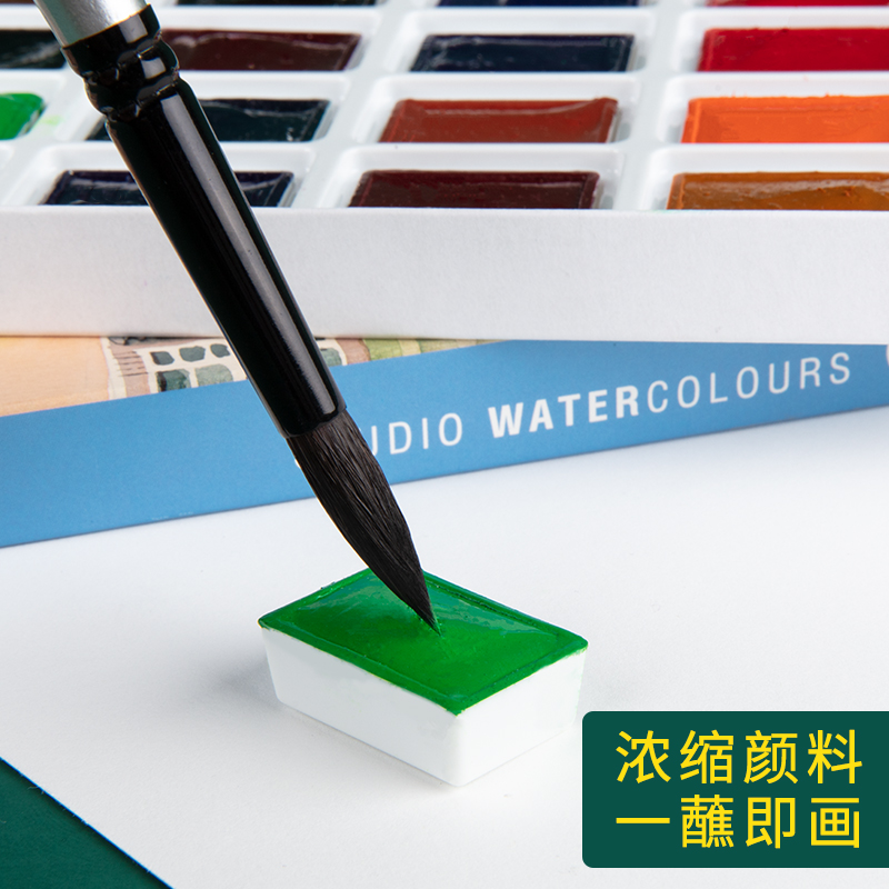 Conjunto de pintura aquarela de grau russo White Nights Artists 12/24/36 panelas completas para profissionais, iniciantes e entusiastas