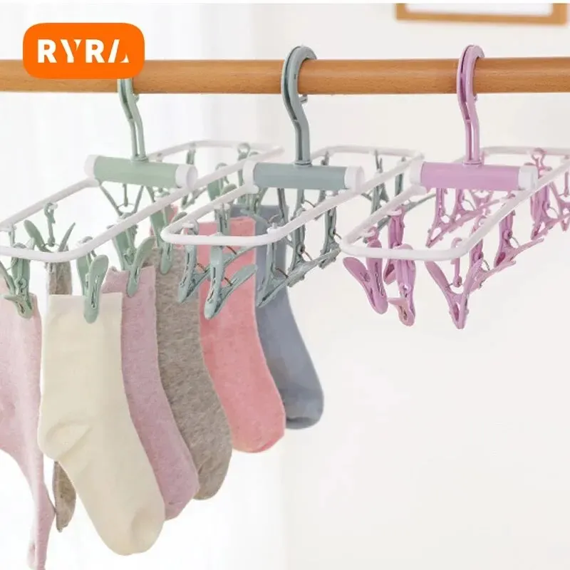 12 Sock Clip Multifunctional Sock Drying Clip Cloth Hanger Household Sock Drying Clip 12 Sock Clip Multifunctional Sock Drying C
