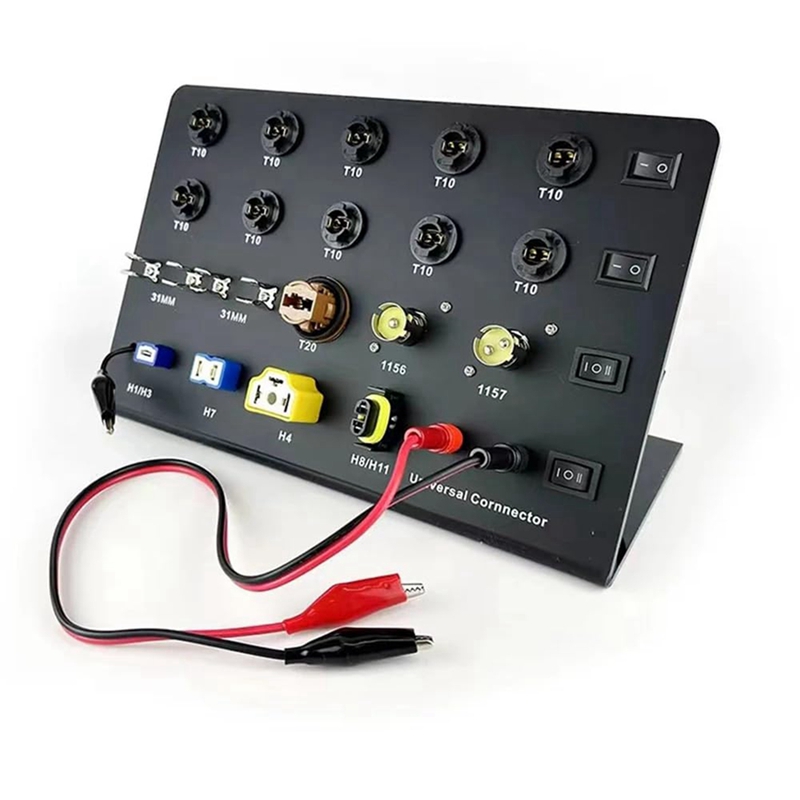 AS94-Auto 車のヘッドライトテストボード HID キセノン LED 電球 T10 W5W フェストゥーン C5W T20 7443 H1 H3 H7 H4 9005 テスター
