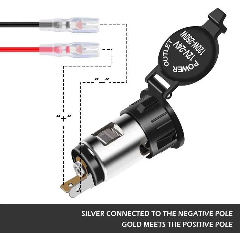 DaierTek Universal 12V Auto Zigarettenanzünder Steckdose Adapter Stecker Steckdose für Motorräder Boote Traktor LKW Brandneu