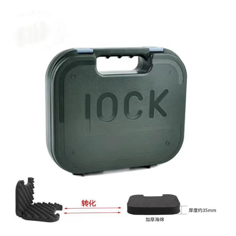 Waterproof ABS Padded Handgun Pistol Case Portable Plastic Suitcase For Glock Storage Multifunctional Durable Box