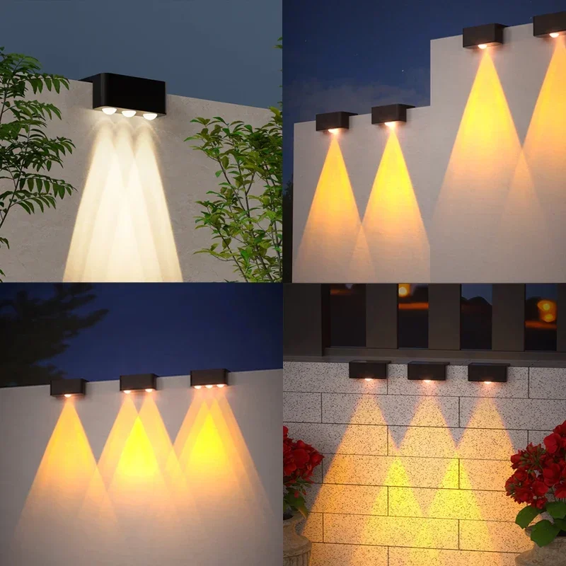 1-8 Pcs Solar Wall Lamp Outdoor IP65 Waterproof Porch Light Solar Powered Lights for Garden Yard Balcony Decor Outside Sunlights