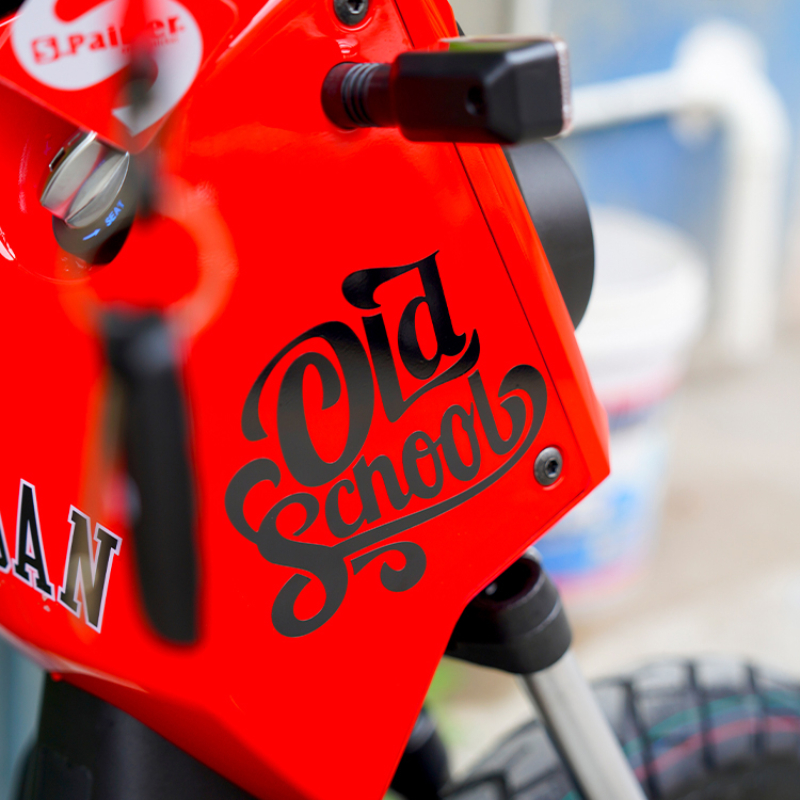 Pegatinas creativas para motocicleta de la vieja escuela, calcomanías decorativas de vinilo impermeables para tanque de combustible, ventana de coche, casco, 1 ud.