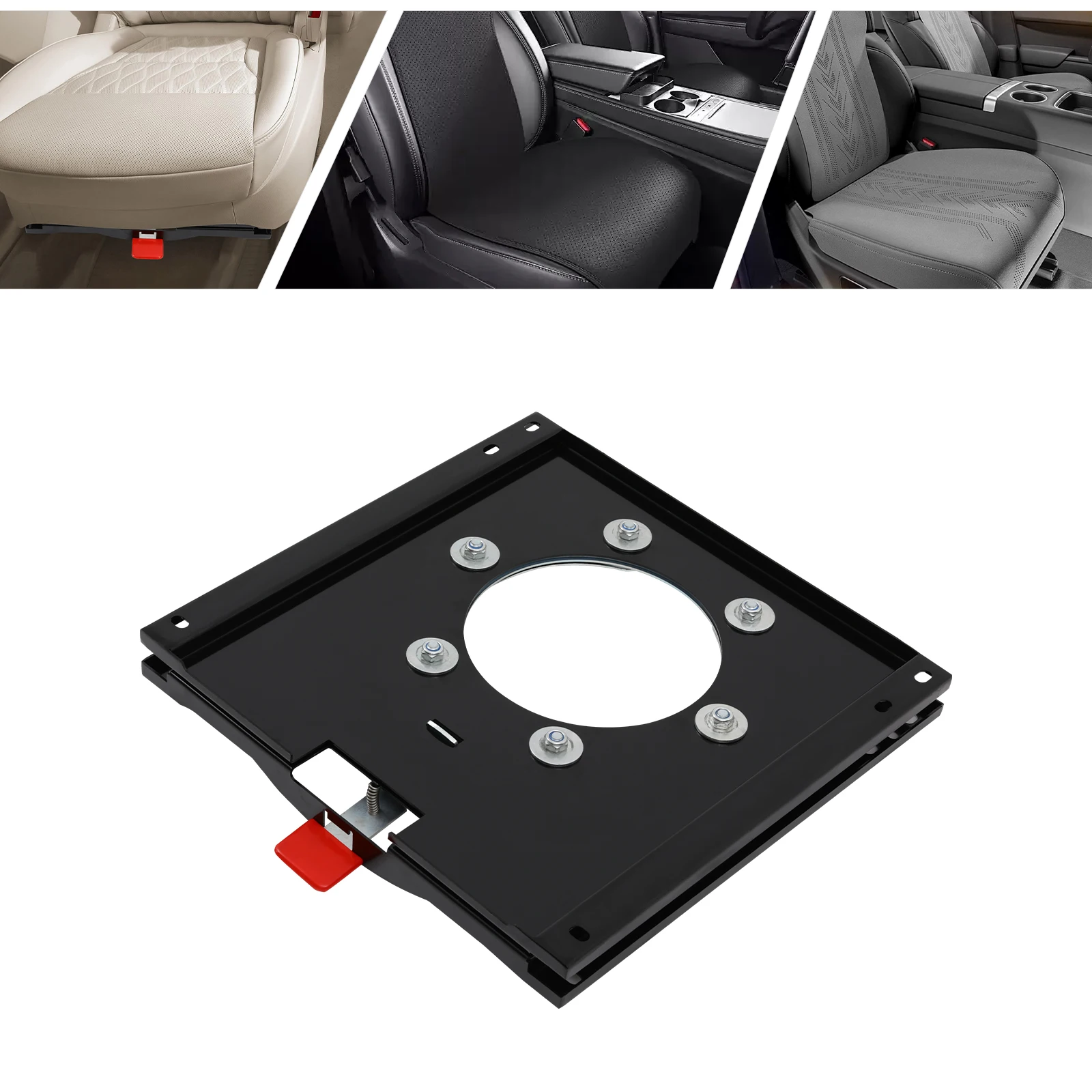 Base giratória universal para assento de motorhome T5 T6 Base giratória de assento de placa de aço resistente para ônibus RV Camper, rotação de 360 graus