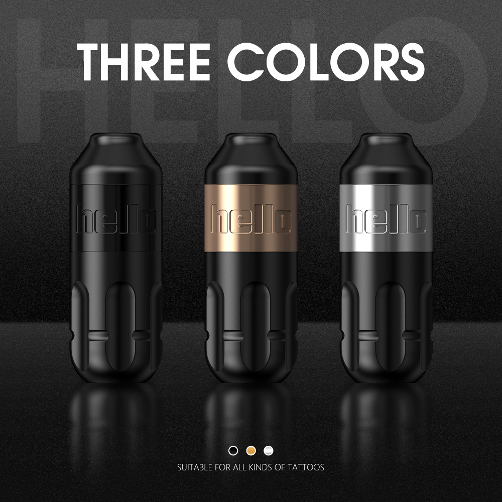 Ambition จังหวะ 4.0 มม.โรตารีสักเครื่อง Coreless มอเตอร์แต่งหน้าปากกา Grip 33 มม.อินเทอร์เฟซ RCA สําหรับ Body Art