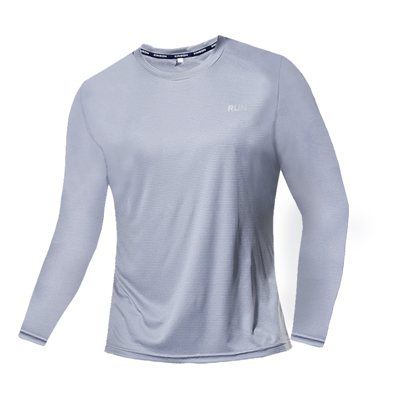 Camiseta de manga larga de seda helada para hombre, ropa exterior transpirable de secado rápido con aire acondicionado, protección solar para exteriores, para correr, verano, 2023