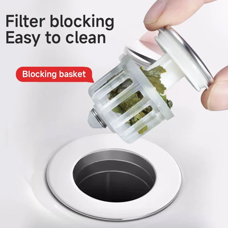 Bassin universel Pop-up Drain Filtre Lavabo Cheveux Évier Passoire Cuisine Baignoire Bouchon Douche Plug Salle De Bains Outil