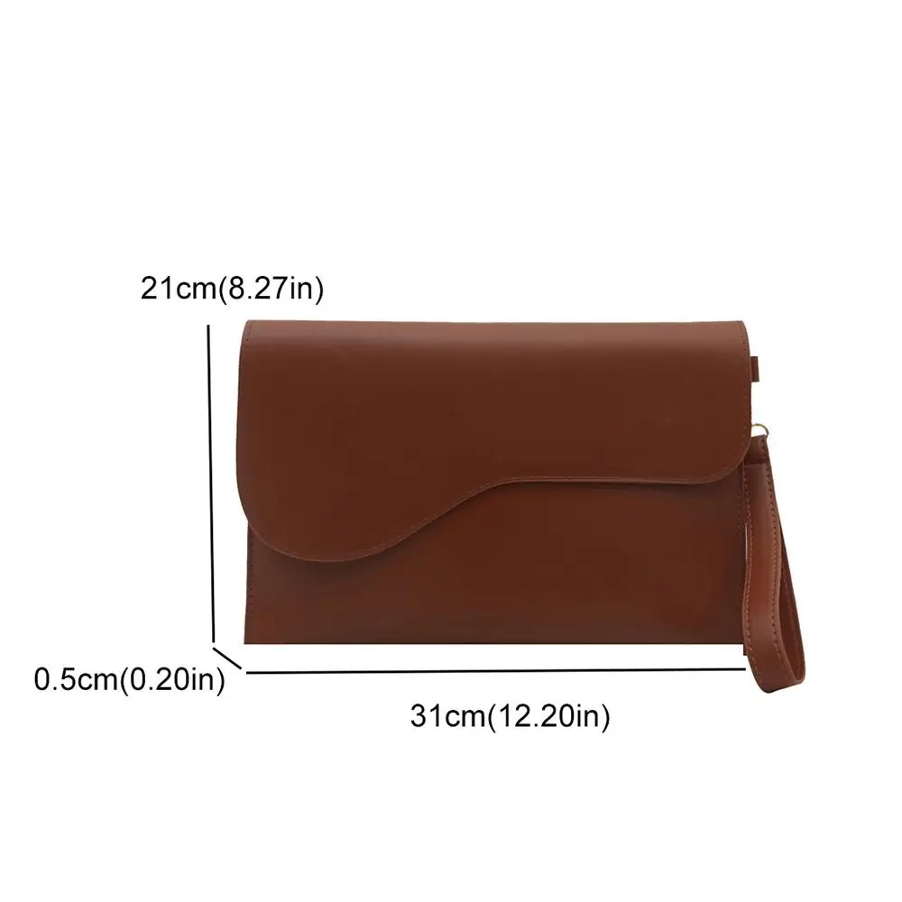 Simple Solid Color File Tote Bag PU Leather Business Briefcase Casual Office Document Handbag Travel