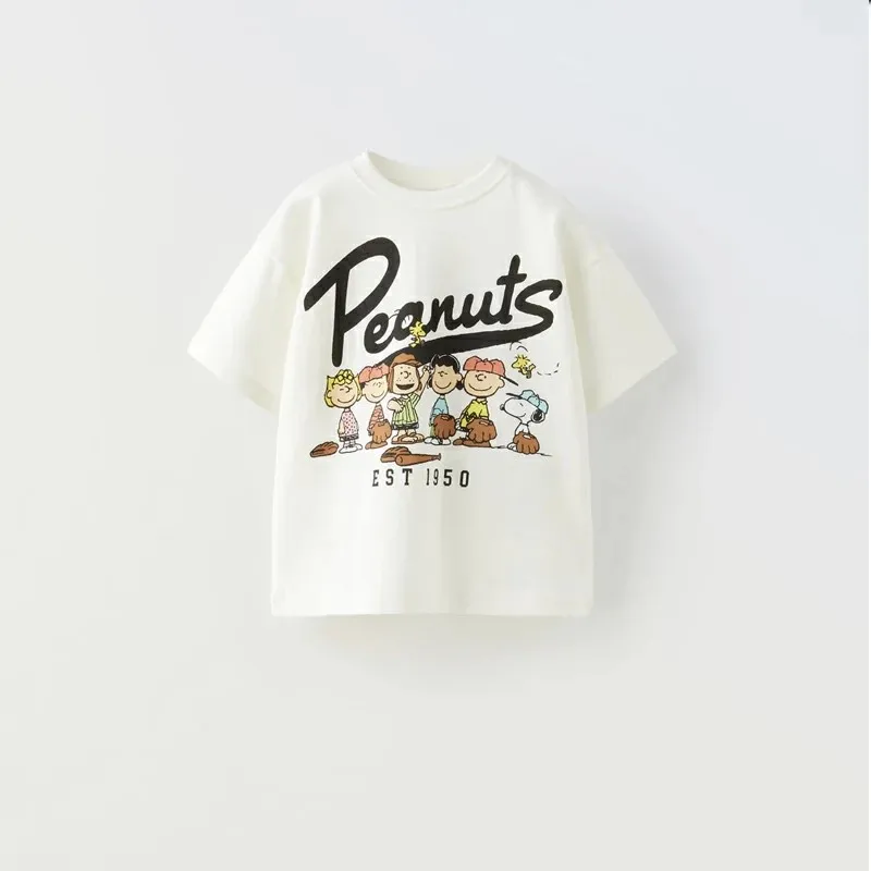 แฟชั่นการออกแบบแบรนด์เด็กเสื้อยืดฤดูร้อนเสื้อผ้าการ์ตูนแขนสั้นเด็กเสื้อผ้า Crewneck เสื้อ T